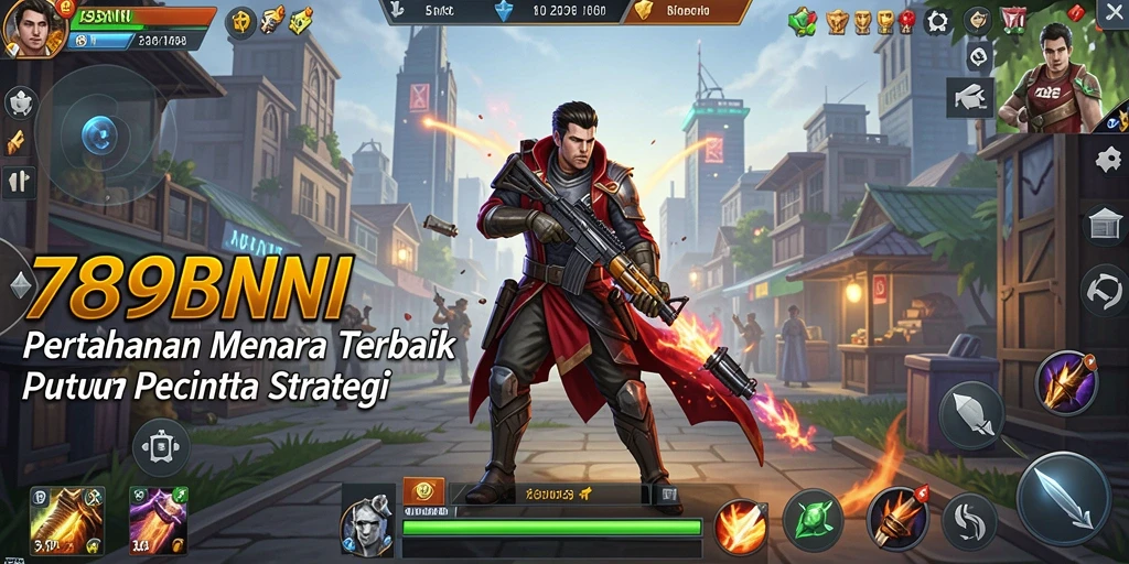 Screenshot gameplay 789BNI menampilkan pertarungan Tower Defense yang menegangkan.