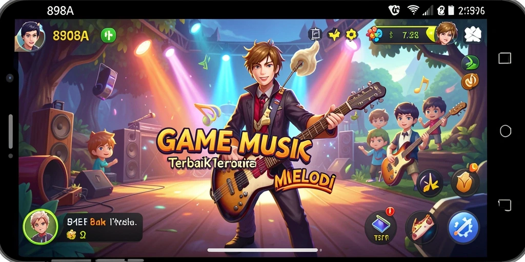 Tampilan gameplay 898A yang menarik dan beragam pilihan lagu.