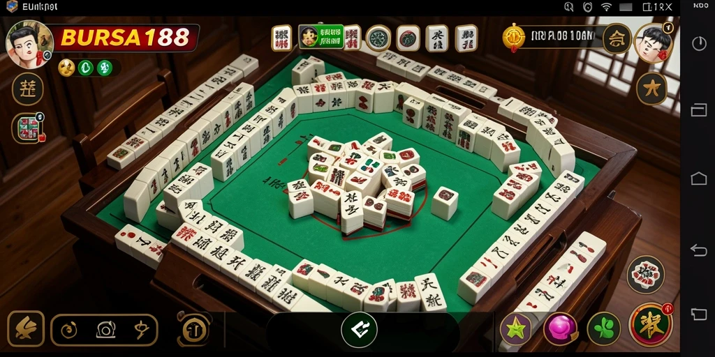 Tampilan gameplay menarik dari BURSA188 dalam permainan Mahjong.