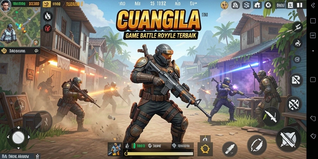 Tampilan gameplay menegangkan di CUANGILA dengan pertarungan intens melawan pemain lain.