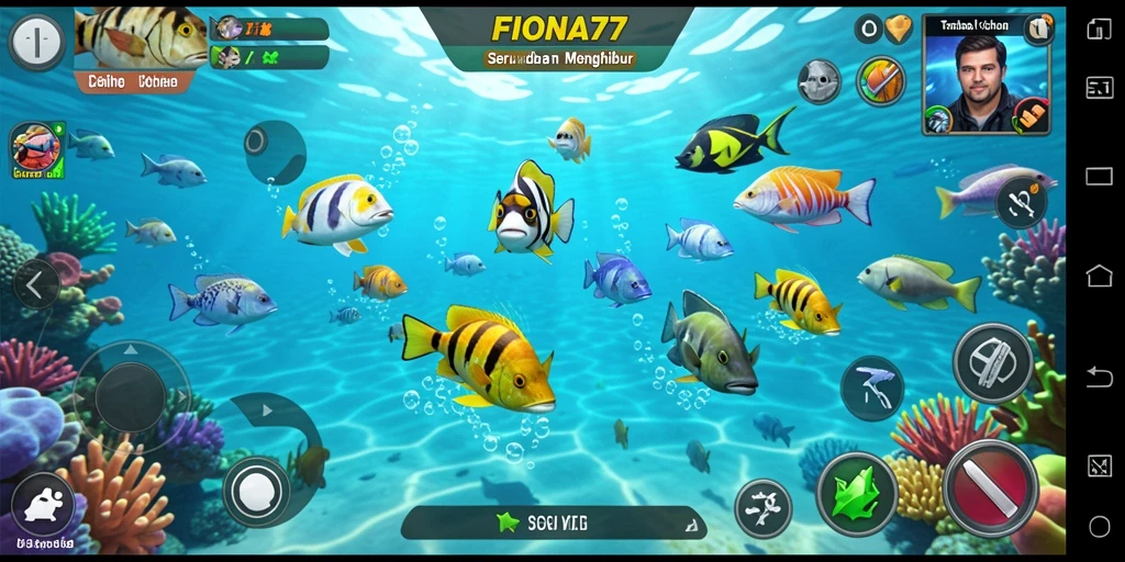 Tampilan seru dalam permainan Tembak Ikan FIONA77.