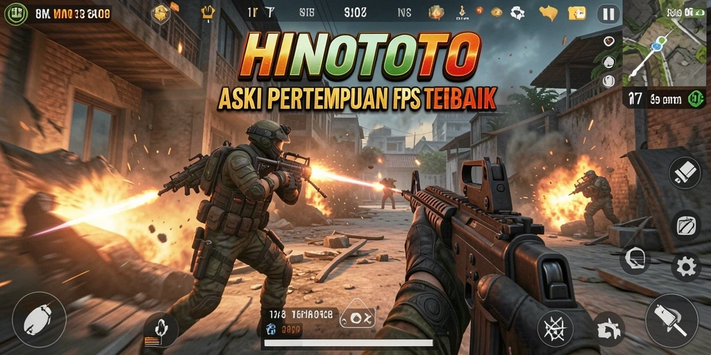 Tampilan aksi seru dalam HINOTOTO saat pertempuran intens.