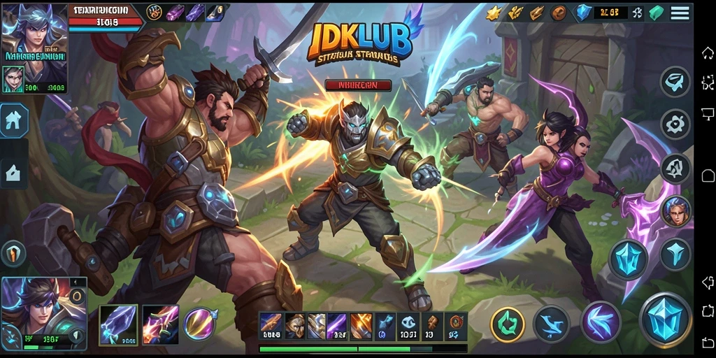 Screenshot gameplay seru di IDKLUB dengan pertarungan strategis.