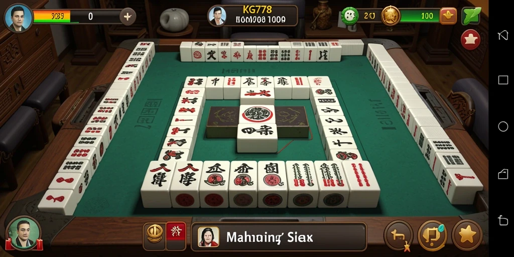 Screenshot KG778 menunjukkan gameplay Mahjong yang seru dan menantang.