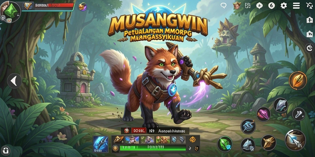 Tampilan menarik dari gameplay MUSANGWIN yang menggambarkan keindahan dunia MMORPG.