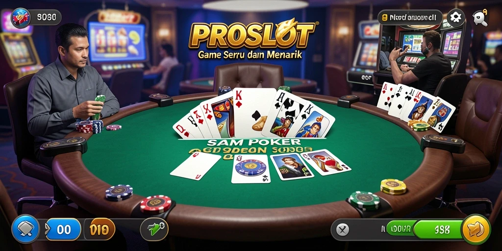 Screenshot gameplay PROSLOT menampilkan serunya bermain poker.