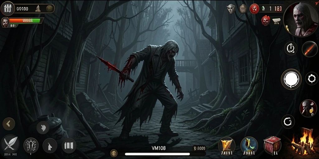 Screenshot dari gameplay menyeramkan di VM108.